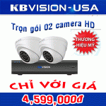 Trọn bộ 02 camera KBvision Hàng cao cấp USA