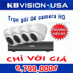 Trọn bộ 04 camera KBvision Hàng cao cấp USA