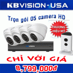 Trọn bộ 05 camera KBvision Hàng cao cấp USA